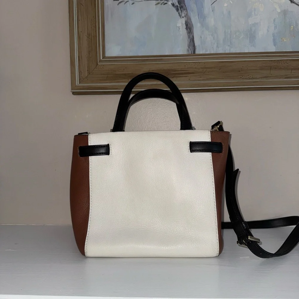 Kate Spade Houston Street Leo Pebble Leather Color Block Satchel Crossbody Bag